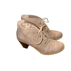 Restricted Cream Heeled Boho Boots